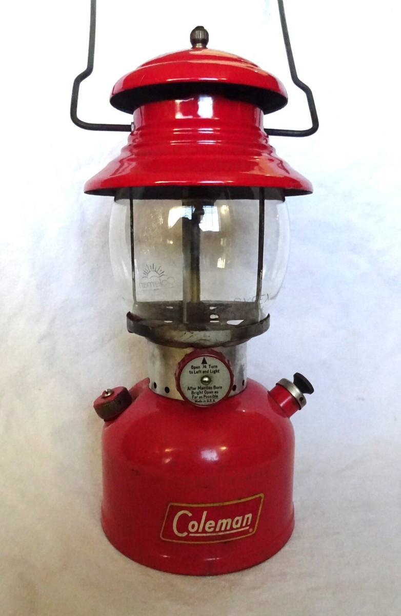 コールマン シングルランタンCaleman Unleaded 1 Vintage 1956 Coleman 220A Red Single Mantle Gas Lantern w