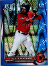 2022 Bowman #BCP-80 Junior Sanquintin Chrome Prospects Blue Refractor #/150