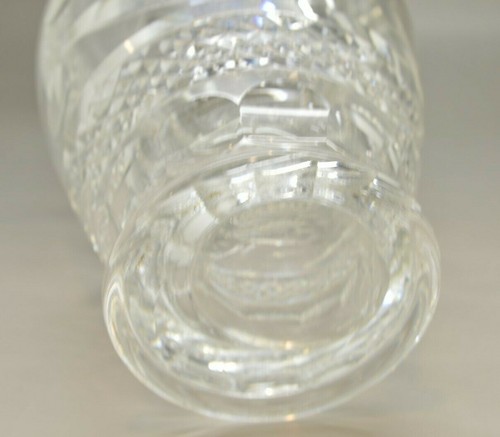 Midcentury WATERFORD CRYSTAL Swirls & Dots Pattern 9” Vase Signed Old Mark - Picture 6 of 8