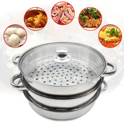 Stainless Steamer Rice Noodle Roll Food Steamer Kitchenware Multi-function USA!