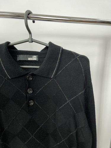 Love Moschino Sweater Men's Size XXL Black 44% Wool - Picture 2 of 5