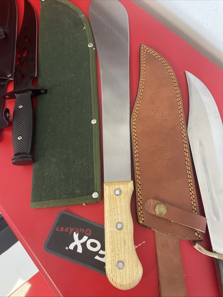 Machete 50 & 33cm Bowie Messer 42 & 34 & 15 cm Scheide Nylon Und Leder - Bild 4 von 4