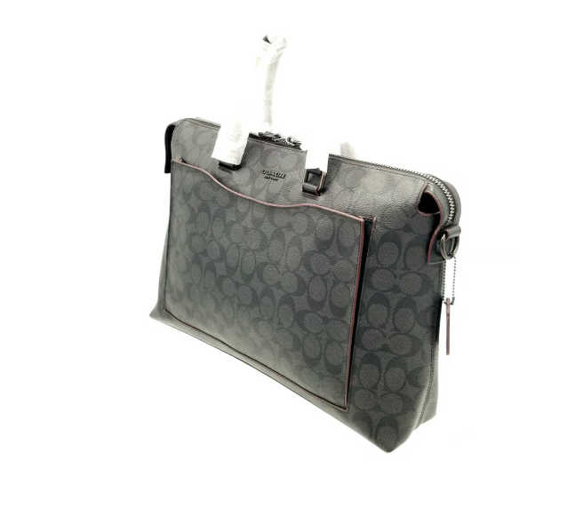 Coach MEDIUM 89952 Signature C Black Coated Canvas Beckett Pocket