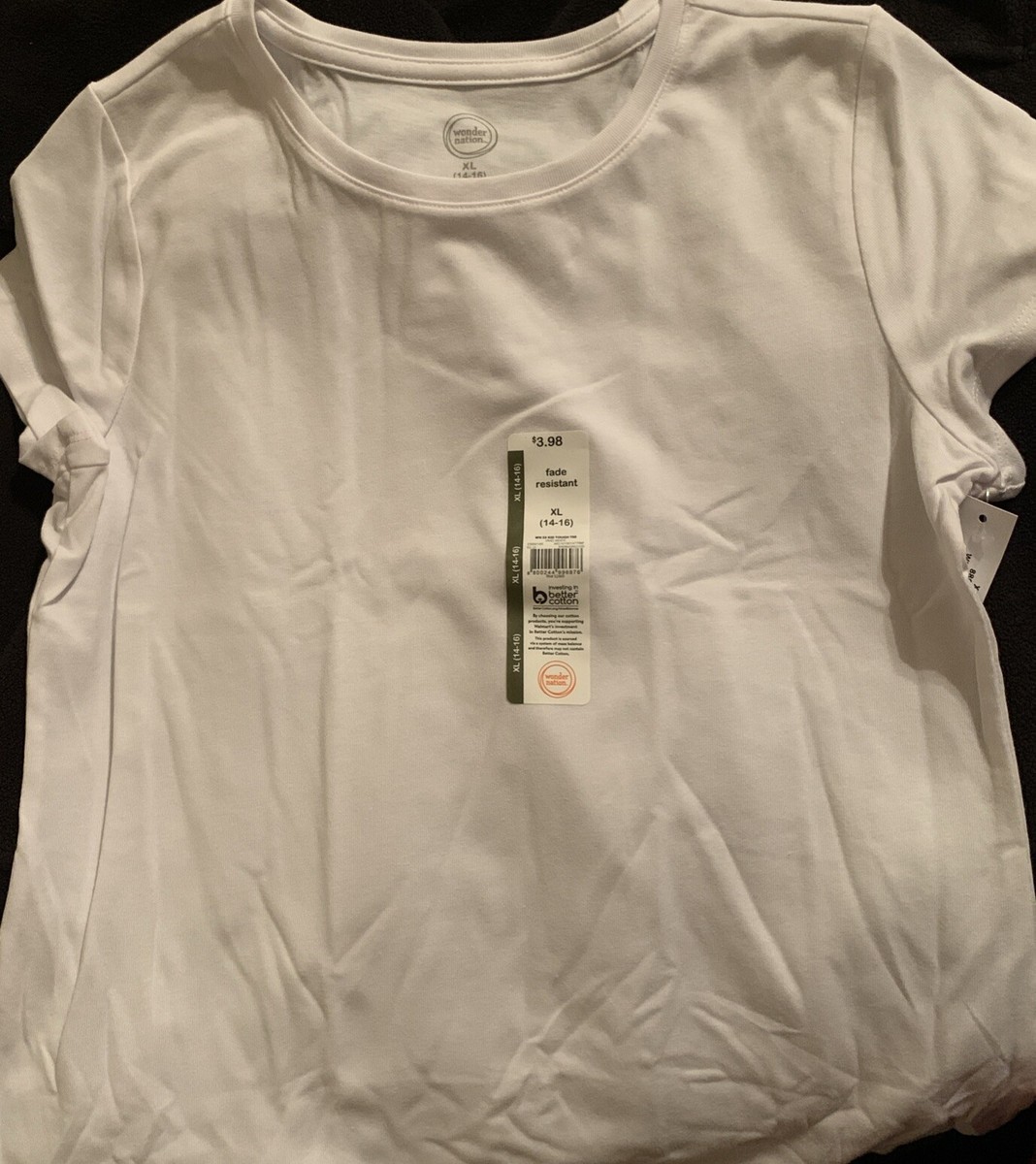 Wonder Nation NEW White Plain Solid Short Sleeve Shirt XL