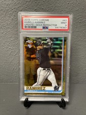 2019 Topps Chrome Update Harold Ramirez Gold Refractor /50 Rookie Card PSA 9 