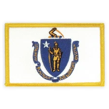 PinMart's Embroidered US State Flag Patch- Massachusetts Flag