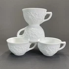 Indiana Glass Orange Blossom Cups 2 1/4" Set Of 4 White Depression Glass