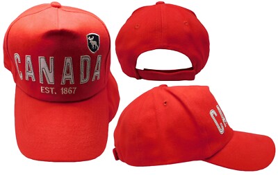 Canada Canadian Moose EST. 1867 Baseball Ball Cap Hat 3D embroidered