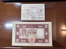 REPUBBLICA ITALIANA LIRE 1000 GRANDE M B. I. 19 12 1946 certificata BB+ SABAUDA