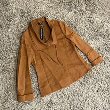 LINDA ALLARD Ellen Tracy NWT Linen Blend Hidden Buttons Blazer Size 4 378.00