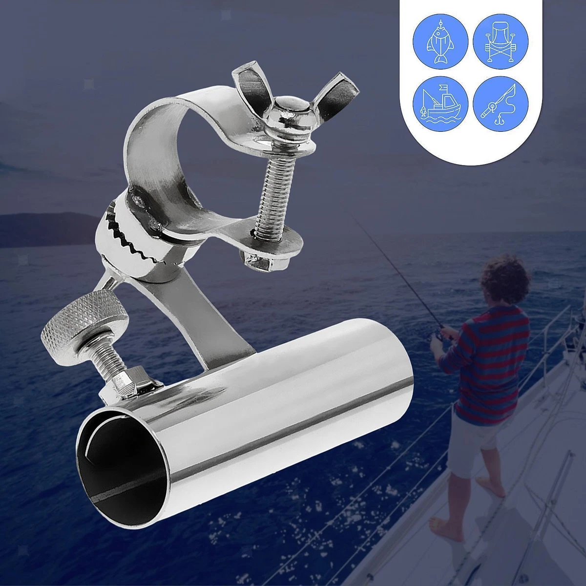 Fishing Rod Holder Chair Mount Fishing Rod Rack Solid Thick Stainless Steel