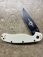 Ontario RAT 2 Folding Knife 3.5" Steel Blade White Nylon Handle Aus 8