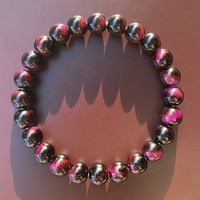 Charm Bracelet Tiger Eye Stone Beads Elastic Beaded Bracelets For Men Women