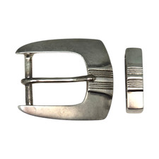 GREG JENSEN STERLING SILVER 2 PIECE SET 1" BELT BUCKLE 38GR 1651