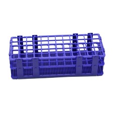 3-Pcs Plastic Test Tube Rack 60-Holes for 16mm Tubes Detachable Blue