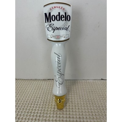 Modelo Especial Beer Tap Handle White Ceramic Triangular White GoldGood Scracth