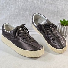 Scarpe da tennis Tretorn Svezia bronzo metallizzato pelle plateau sneakers US 7,5