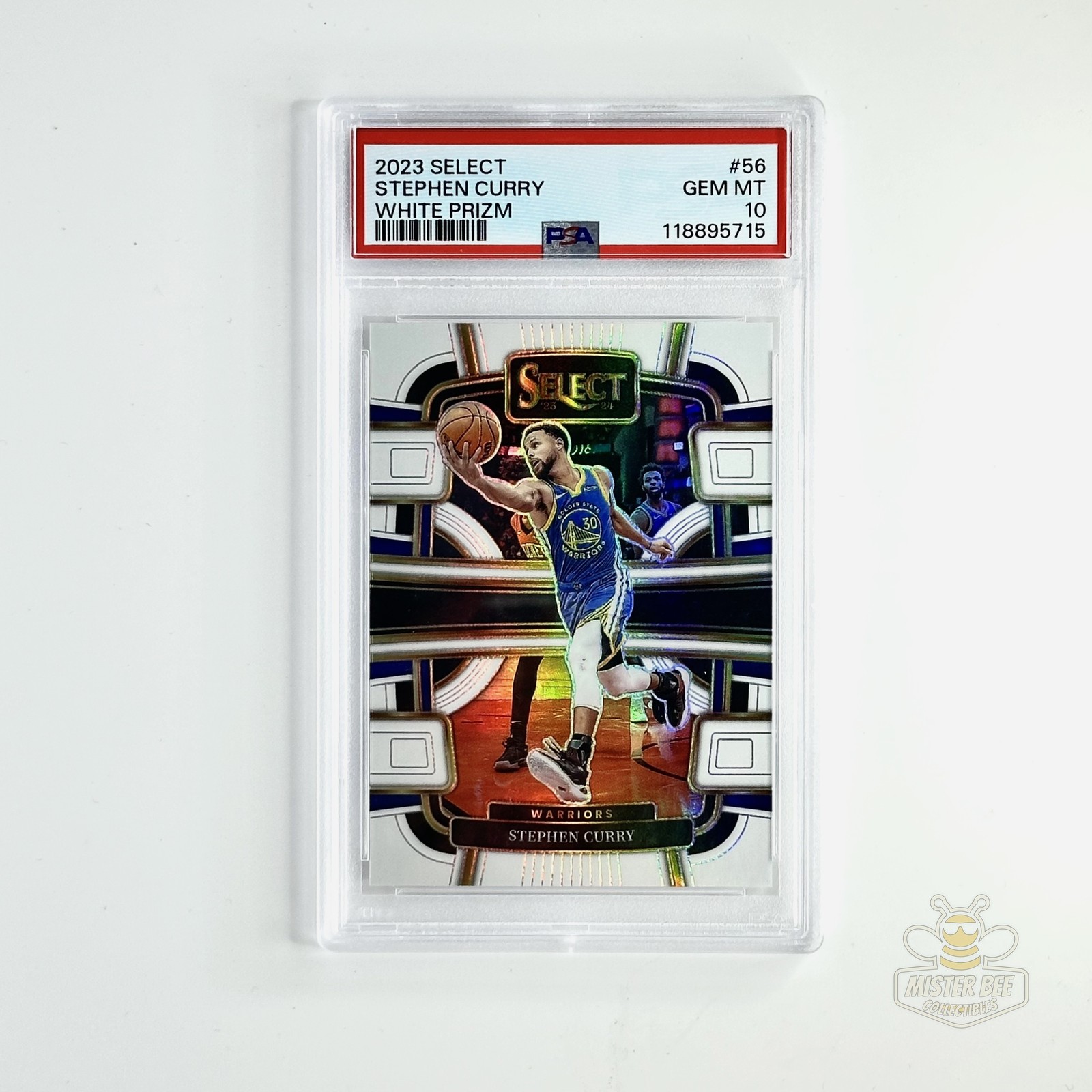 Stephen Curry 2023-24 Panini Select #56 White Prizm PSA 10 GEM MINT /149 view 1