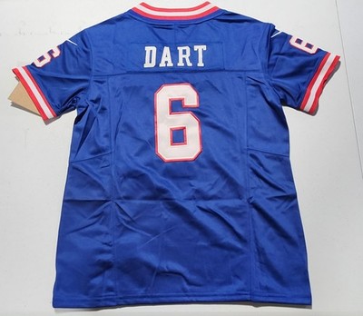 YOUTH New York Giants Jaxson Dart #6 Blue Stitched Jersey SZ Large (14/16) NWT 
