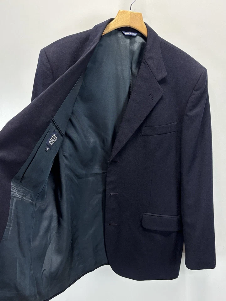 Chaqueta Blazer De Colección Gap Azul Marino Lana Talla 42 Para Hombre Botones Dorados Hecha en EE. UU. Años 80 90 Foto 4 de 4