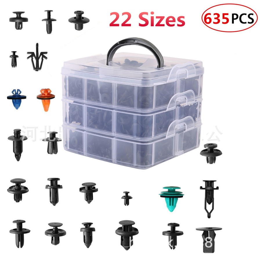 22 Kinds 3 layers of 635 Ps Fasteners Set car Bumper Clip Car Repair Parts Clip