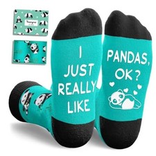 Funny Socks for Men Women - Bear Panda Gifts, Monkey Just Really Like Pandas