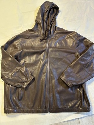 Botegga Veneta Made In Italy Brown Leather Jacket Size 52