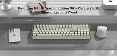 Keychron K4 HE Special Edition 96% Wireless RGB Mechanical Keyboard Wood
