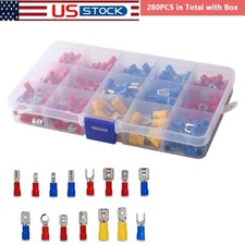 280Pcs Assortment Insulated Electrical Wire Connectors Crimp Terminals Kit US