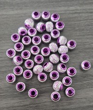Set Of 44 Purple With Silver Bracelet Beads