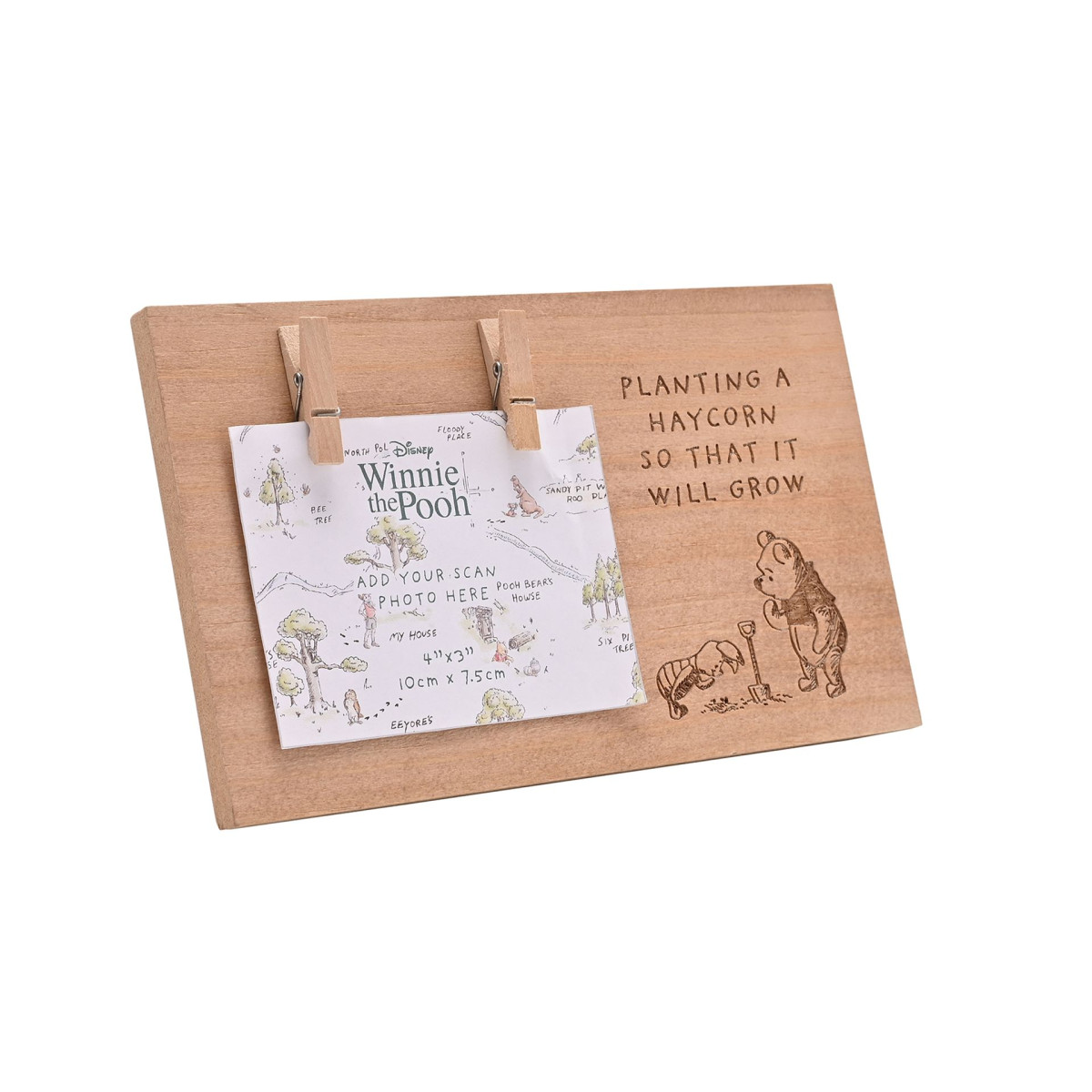Winnie The Pooh Scan Frame Baby Keepsakes Wood Brown - Image 2