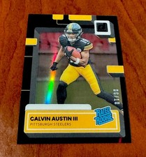 2022 Calvin Austin III 6/10 BLACK Panini Clearly Donruss RATED ROOKIES