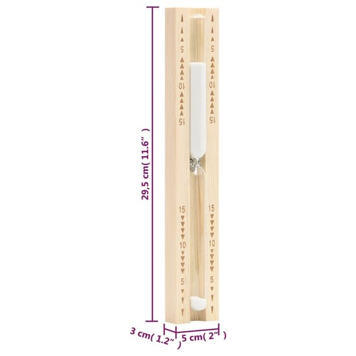 2-in-1 Hygrothermograph Sanduhr Set Massivholz Kiefer Saunazubehör vidaXL - Bild 12 von 12