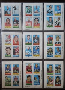 1969 TOPPS FOOTBALL FOUR-IN-ONES COMPLETE SET OF 66 - NO CREASES - CENTERED