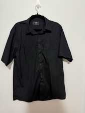 Cintas Men's Black Short Sleeve Button Up Work Shirt Size L