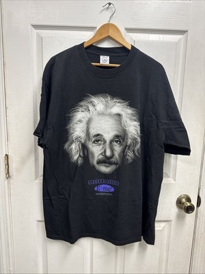 Vintage Albert Einstein T Shirt Mens Large 1990 Big Face Double Sided E=mc2 Rafe