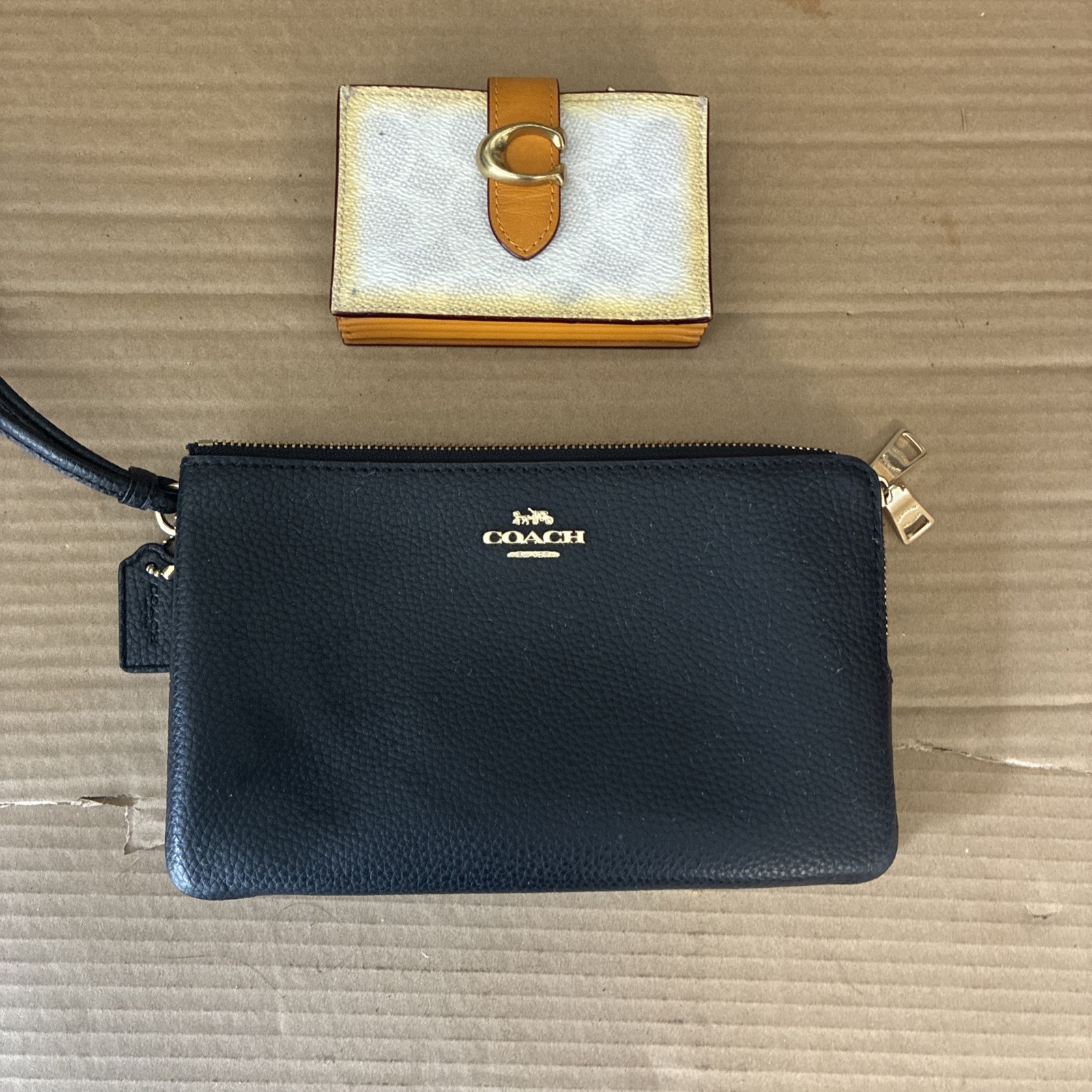 Coach Pebbled Leather Double Zip 8
