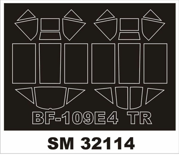 Messerschmitt Bf-109 E-4 Canopy Painting Mask FOR Trumpeter #SM32114 1/32 Montex-image
