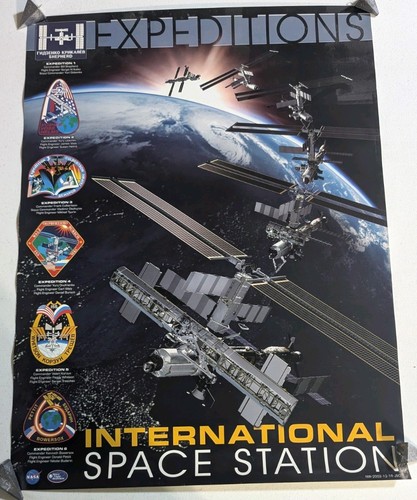 NASA Space Flight Awareness ISS Expeditions 1-6 Mission Patch 2002 Poster 18x24