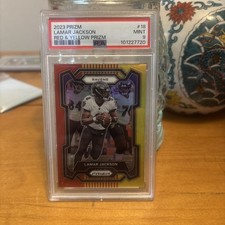 2023 Prizm Red And Yellow /44 Lamar Jackson 