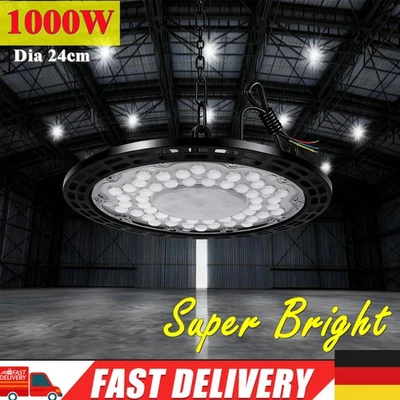 MARKENLOS UFO LED Iluminación de nave 1000W Lámpara industrial High Bay Foco de nave Lámpara A+
