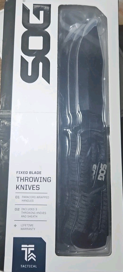 SOG Throwing Knives F041TN-CP - Set of 3 Hardcased Black Stainess Steel
