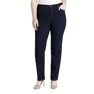 Gloria Vanderbilt Plus Size Amanda Straight-Leg Jeans 20WS Black Button Closure