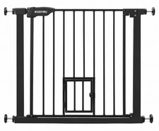 30 Inch Tall Dog Gate With Cat Door ,Adjustable With 29.7-42.5 inch
