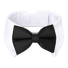 Dog Tuxedo Collar, Bow Tie Dog Collar, Black Bowtie with Handcrafted L black