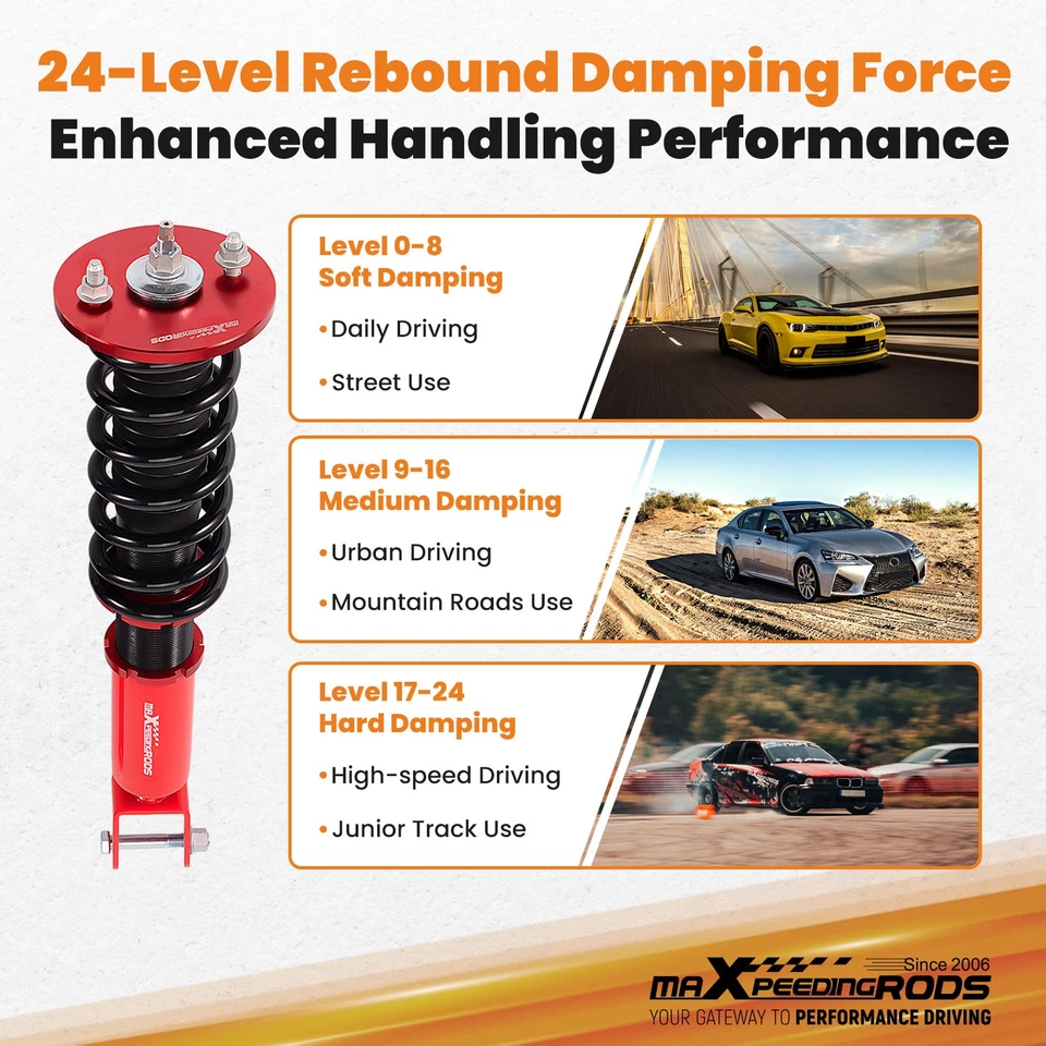 24 Way Adjustable Dampening Coilovers Lowering Kit For ACURA TL 2009-2014 - Image 3 of 4