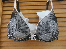 Pretty Simone Perele black and pale pink underwired bra. Size 34B