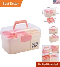 Elegant 11-Inch White Storage Box with Tray - Ideal for Arts  Crafts Supplies
