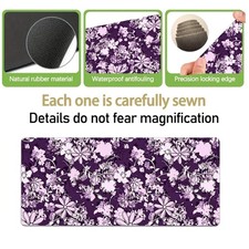 Printed Design - Non-Textured Purple Floral Desk Mat Gaming Mouse Pad 1pc - No
