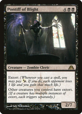 + Pontiff of Blight near mint englisch Dragon's Maze Rare Magic the Gathering +